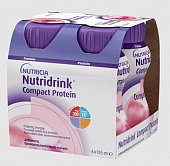 Купить nutridrink (нутридринк) компакт протеин со вкусом клубники 125мл, 4 шт в Павлове
